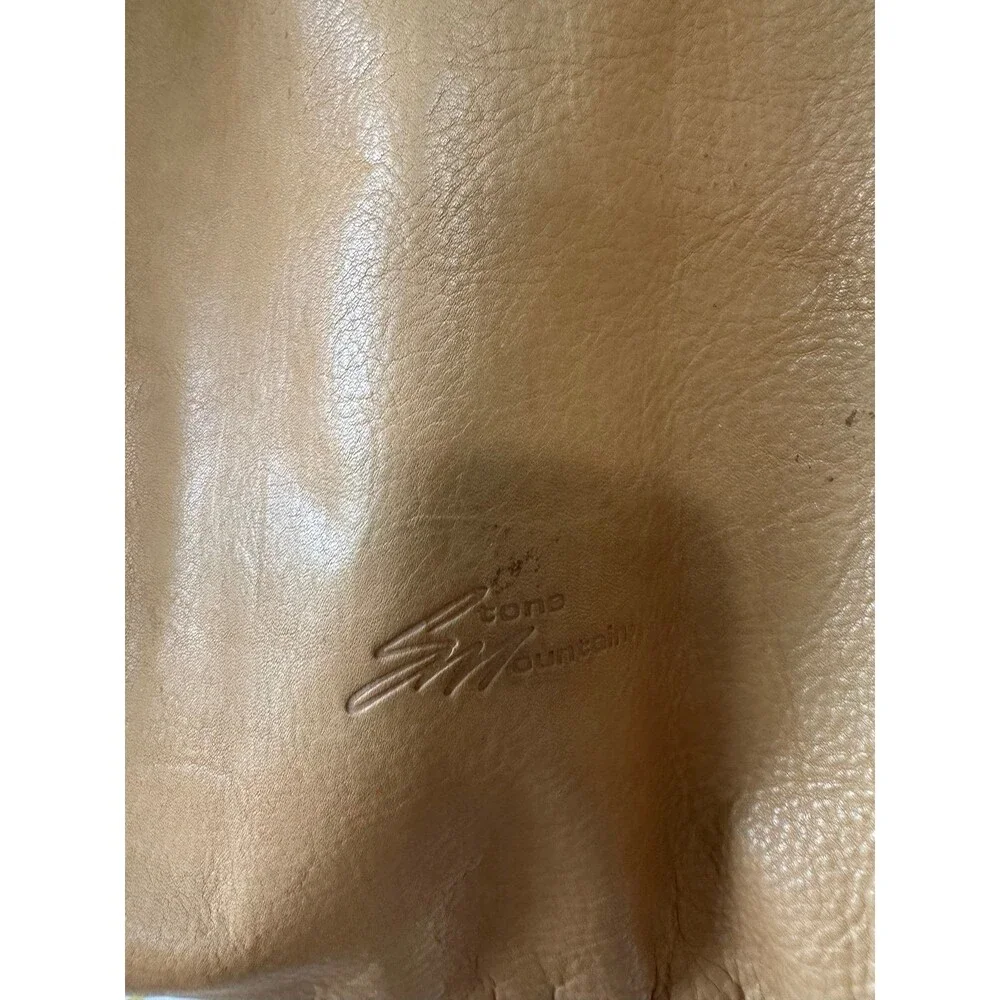 Stone Mountain 100% Genuine Leather Rustic Stitching Hobo Shoulder Bag